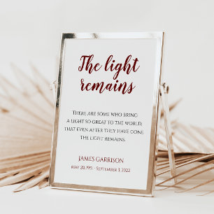 Rood het licht blijft citaat van Memorial Service  Poster