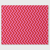 Rood Hete Roze XL Chevron Zigzag Inpakpapier (Vlak)