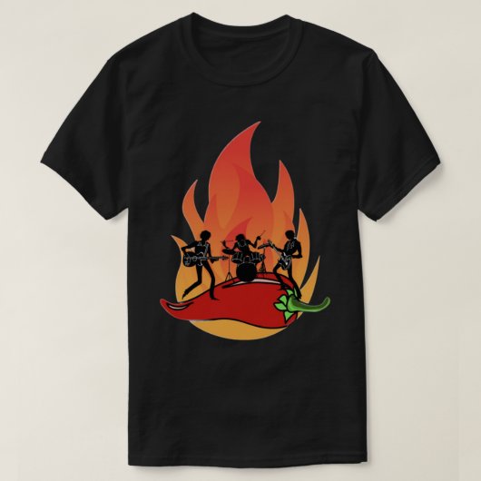 Rood-hete Spaanse pepers band T-Shirt (Design voorkant)