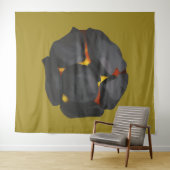 Rood hete wandtapijt wandkleed (In Situ (horizontaal))