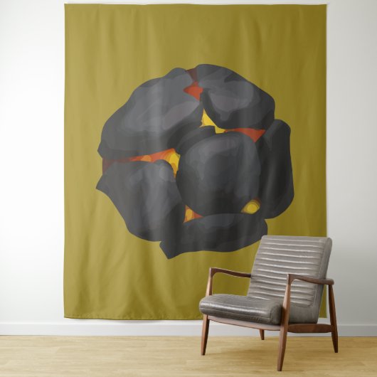 Rood hete wandtapijt wandkleed (In situ)