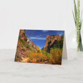 Rood heuvellandschap, onderweg, Zion NP, blanco bi Kaart