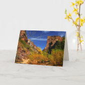 Rood heuvellandschap, onderweg, Zion NP, blanco bi Kaart (Gele Bloem)