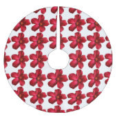 Rood Hibiscus bloemenbos Kerstboom Rok (Voorkant)