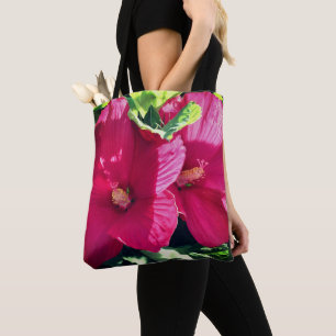 Rood Hibiscus fluithaar dicht Tote Bag
