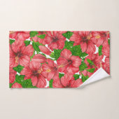 Rood hibiscus patroon II Bad Handdoek (Handdoek)