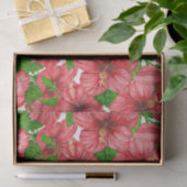 Rood hibiscus patroon II Tissuepapier (Geschenk)
