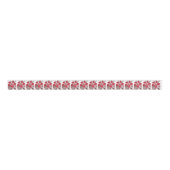 Rood Hibiscus Tropical Floral Grosgrain Ribbon Grosgrain Lint (Voorkant)