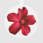 Rood Hibiscus-ventilator AcrylOrnament Ornament (voorkant)