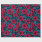 Rood hibiscus verpakkingspapier cadeaupapier (Vlak)
