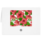 Rood hibiscus waterverf patroon (Achterkant Horizontaal)