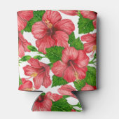 Rood hibiscus waterverf patroon blikjeskoeler (Achterkant)