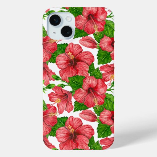 Rood hibiscus waterverf patroon Case-Mate iPhone case (Achterkant)