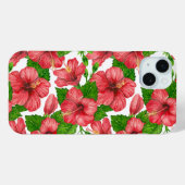 Rood hibiscus waterverf patroon Case-Mate iPhone case (Achterkant (horizontaal))