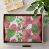 Rood hibiscus waterverf patroon tissuepapier (Geschenk)