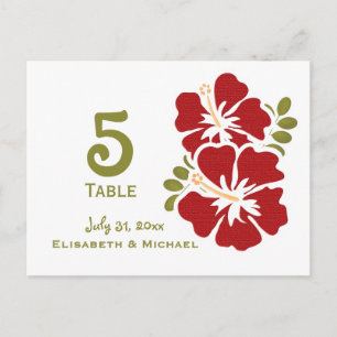 Rood hibiscus Weddenschappen Briefkaart