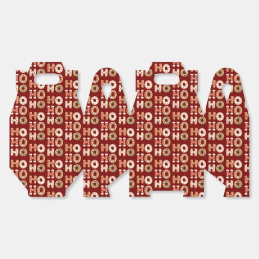 Rood Ho Ho Gingerbread Cookie Kerstmis Bedankdoosjes (Ongevouwen)