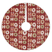 Rood Ho Ho Gingerbread Cookie Kerstmis Kerstboom Rok (Voorkant)