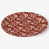 Rood Ho Ho Gingerbread Cookie Kerstmis Papieren Bordje (Gekanteld)