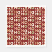 Rood Ho Ho Gingerbread Cookie Kerstmis Servet (Voorkant)