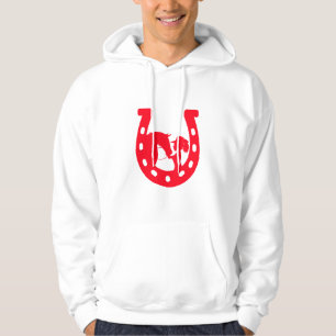 Rood Hoefijzer meisje en paarden Hoodie