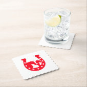 Rood Hoefijzer meisje en paarden Kartonnen Onderzetters (Insitu)