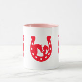 Rood Hoefijzer meisje en paarden Mok (Midden)