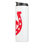 Rood Hoefijzer meisje en paarden Thermosbeker (Geroteerd rechts)