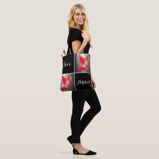 Rood hoefijzeradvies Collage Tote Bag (Op model)