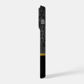 Rood hoge hiel- en Damaslaag met monogram iPhone Hoesje (Linkerkant)