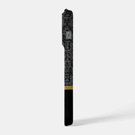 Rood hoge hiel- en Damaslaag met monogram iPhone Hoesje (Linkerkant)