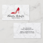 Rood hoge hoogvlakken Modern White Marble Mode Sty Visitekaartje (Voorkant / Achterkant)