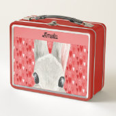 Rood hokje met Bunny & Hearts (Voorkant)