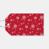 Rood Holly Blauw Sneeuwvlokken Vrolijk Kerstfeest  Cadeaulabel (Achterkant Horizontaal)