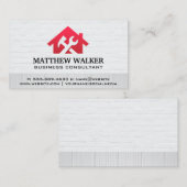 Rood Home Wrench-logo | Diensten voor thuisreparat Visitekaartje (Voorkant / Achterkant)