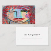 Rood hoofd Abstract portret van een vrouw Visitekaartje (Voorkant / Achterkant)