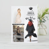 Rood Hoofd Afstudeerder Meisje Afstuderen Foto Aan Kaart (Staand voorkant)