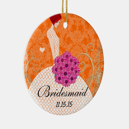 Rood hoofd Birdesmaïde cadeautjes die je kiest voo Keramisch Ornament (Rechts)