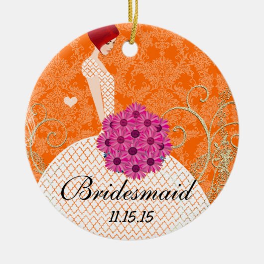 Rood hoofd Birdesmaïde cadeautjes die je kiest voo Keramisch Ornament (Voorkant)