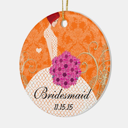 Rood hoofd Birdesmaïde cadeautjes die je kiest voo Keramisch Ornament (Links)