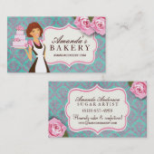 Rood hoofd met bruine-eigeenkoorts bakkerij visitekaartje (Voorkant / Achterkant)