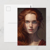 Rood hoofd met sproeten mooie vrouw briefkaart (Voorkant / Achterkant)