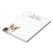 Rood hoofd Tri Pembroke Welsh Corgi hoofd en tekst Notitieblok (Linkerzijde)
