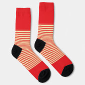 Rood + horizontale strepen sokken (Rechts)
