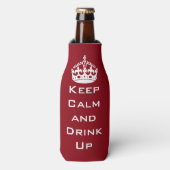 Rood Houd Calm Custom Bottle Cooler (Fles Voorkant)