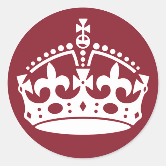 Rood Houd Kalm en Draag Op Kroon Stickers (Voorkant)