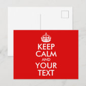  Rood Houd Kalm en Jouw tekst Aankondigingskaart (Voorkant / Achterkant)