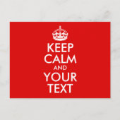  Rood Houd Kalm en Jouw tekst Aankondigingskaart (Voorkant)