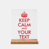 Rood Houd Kalm en Jouw tekst Acryl Bord (Voorkant)