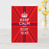 Rood houd Rust en Jouw tekst op de Vlag van Union Kaart (Gele Bloem)